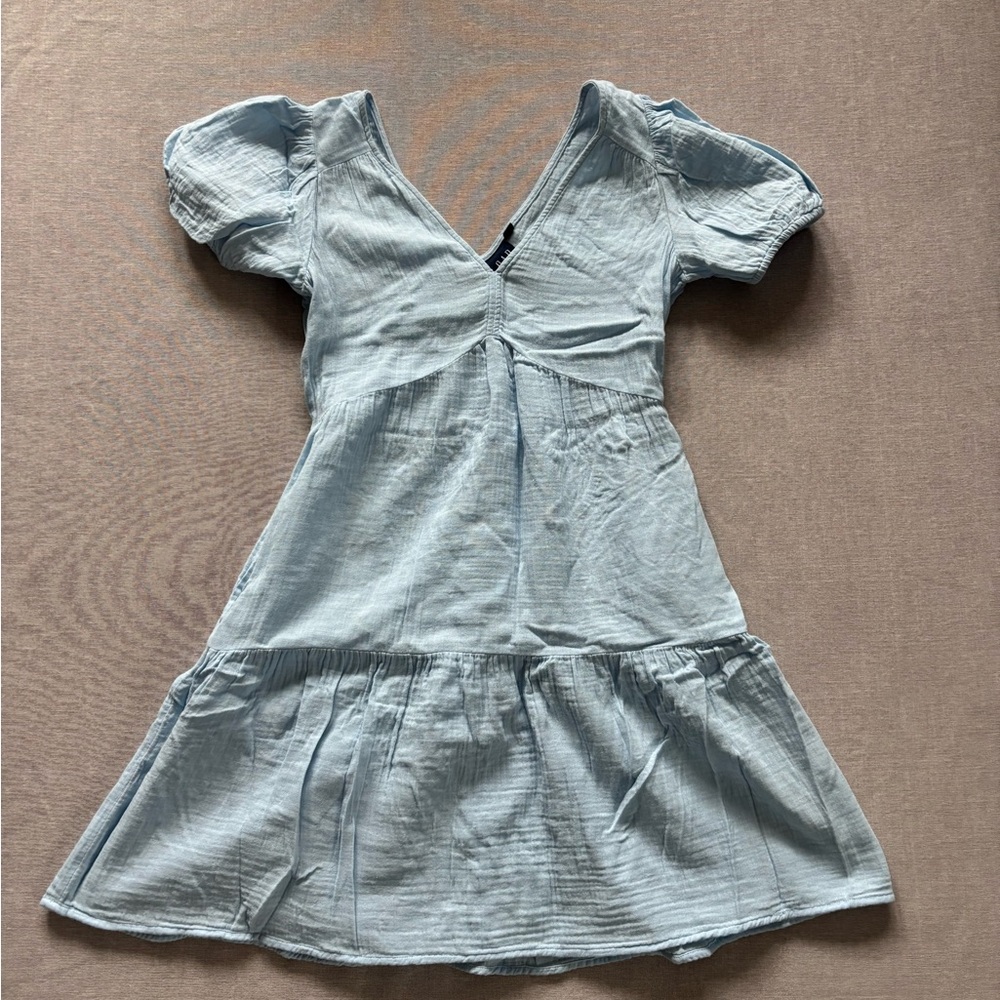 Gap baby blue pouf sleeve classic coquette tiered dress.